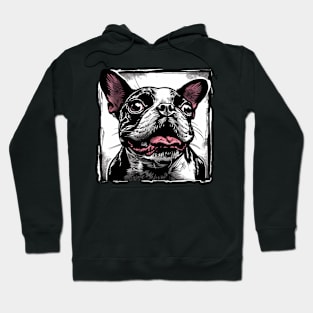 Retro Art Boston Terrier Dog Lover Hoodie